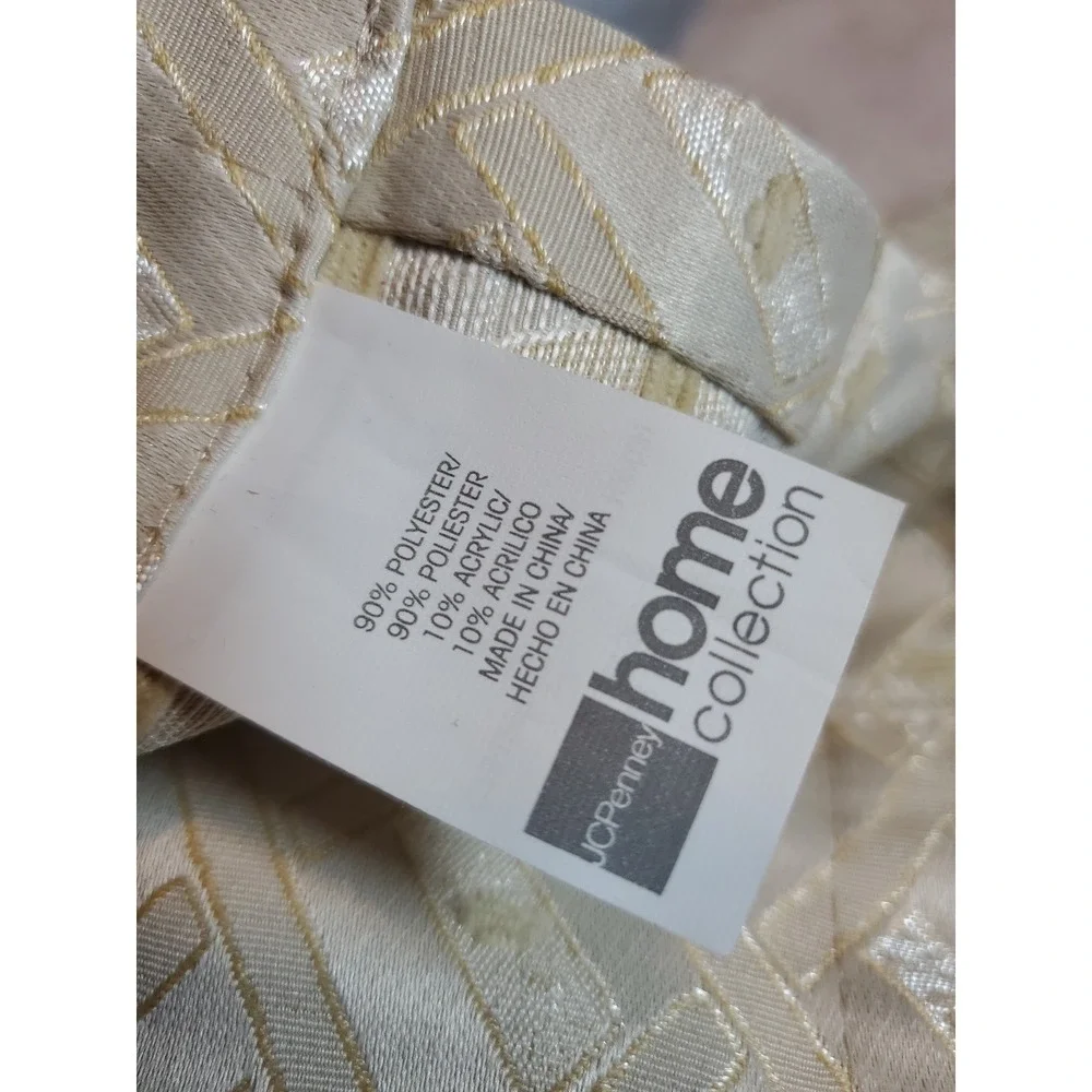 Vtg PC Penney Collection Beige Westbury Lattice Curtains 2 Panels‎ 54x84